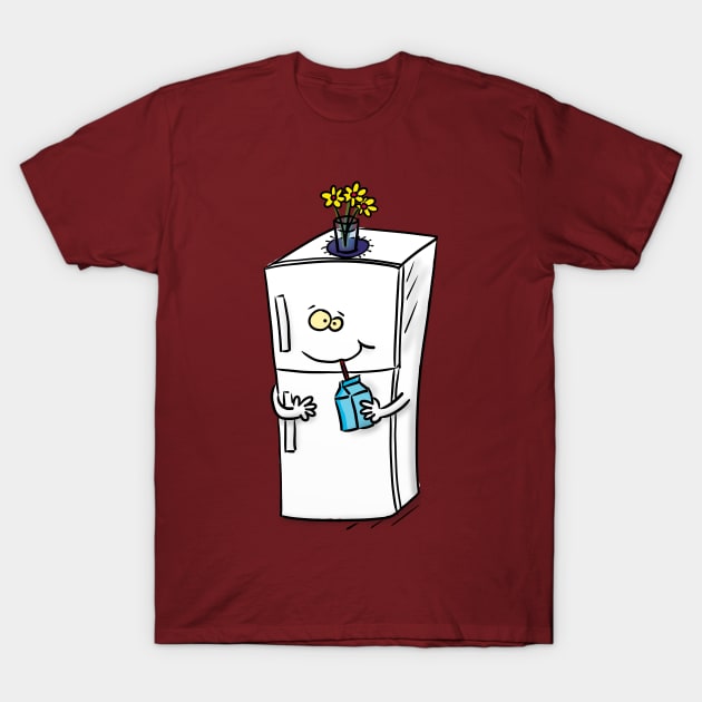 Funny refrigerator cartoon illustration T-Shirt by FrogFactory